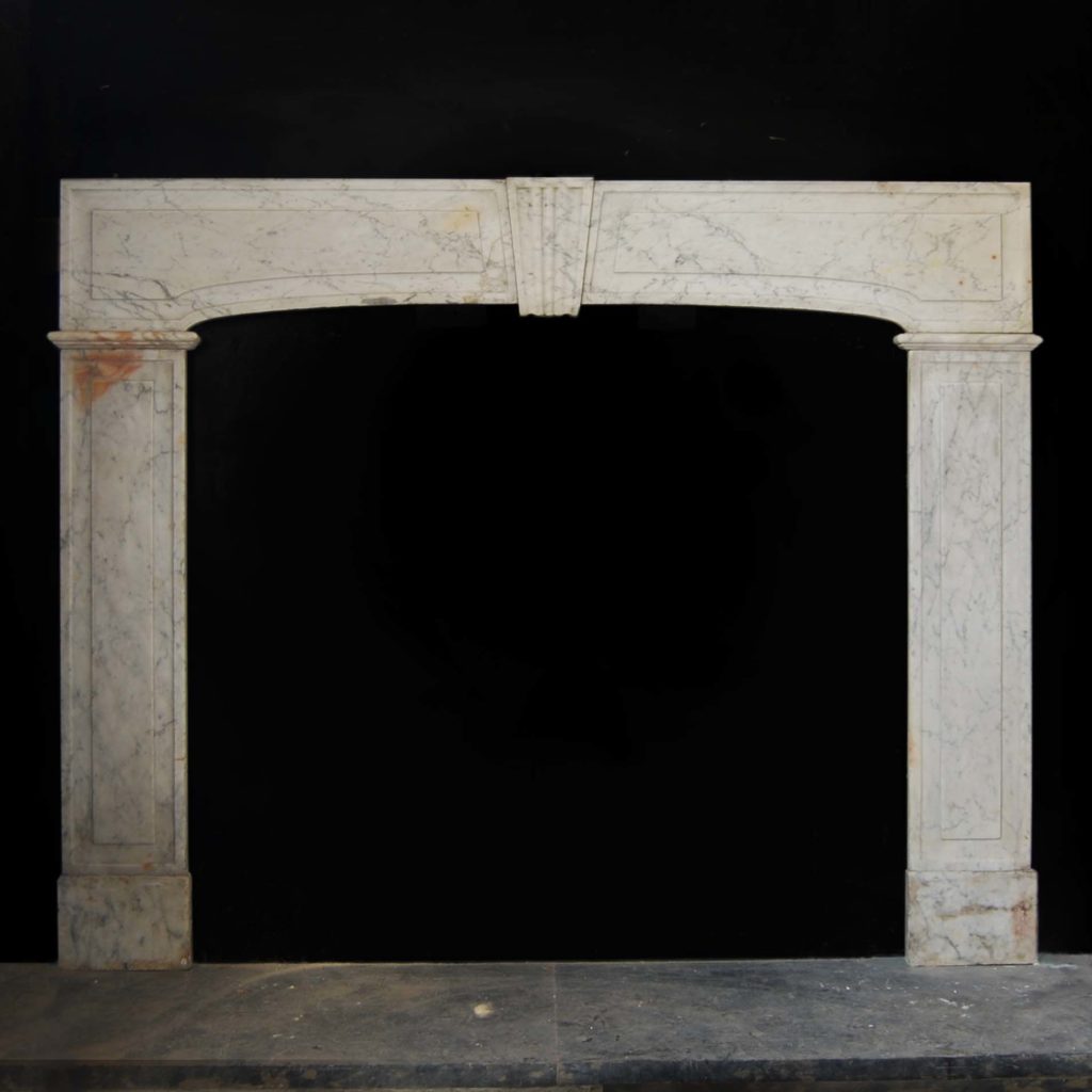 A rare George I Carrara marble chimneypiece, -0