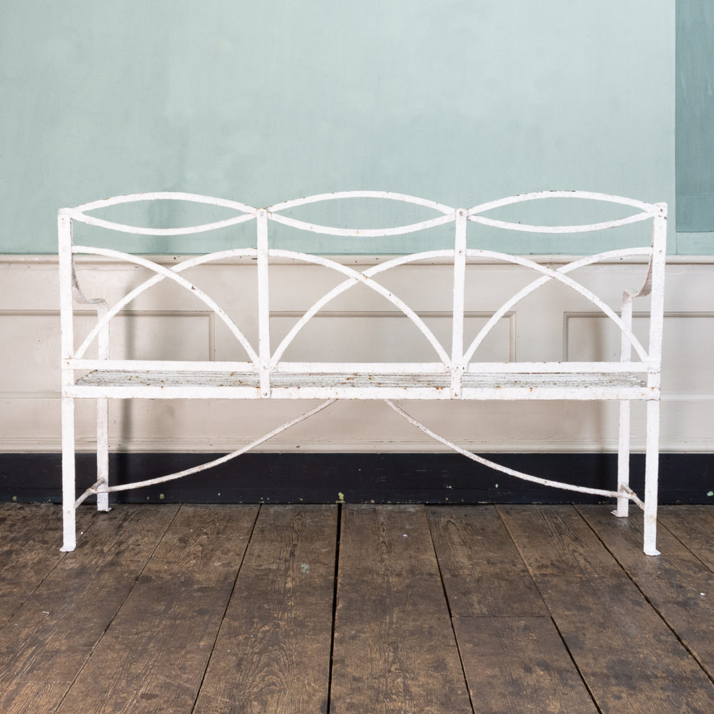 Regency wrought iron bench,-122462