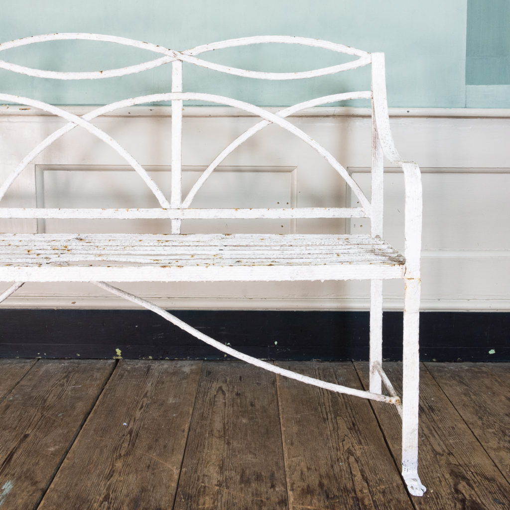 Regency wrought iron bench,-122451