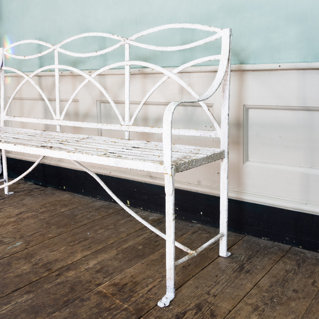 Regency wrought iron bench,-122463