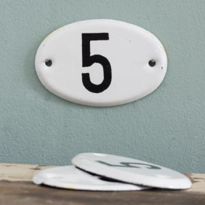 French enamelled house numbers,-0