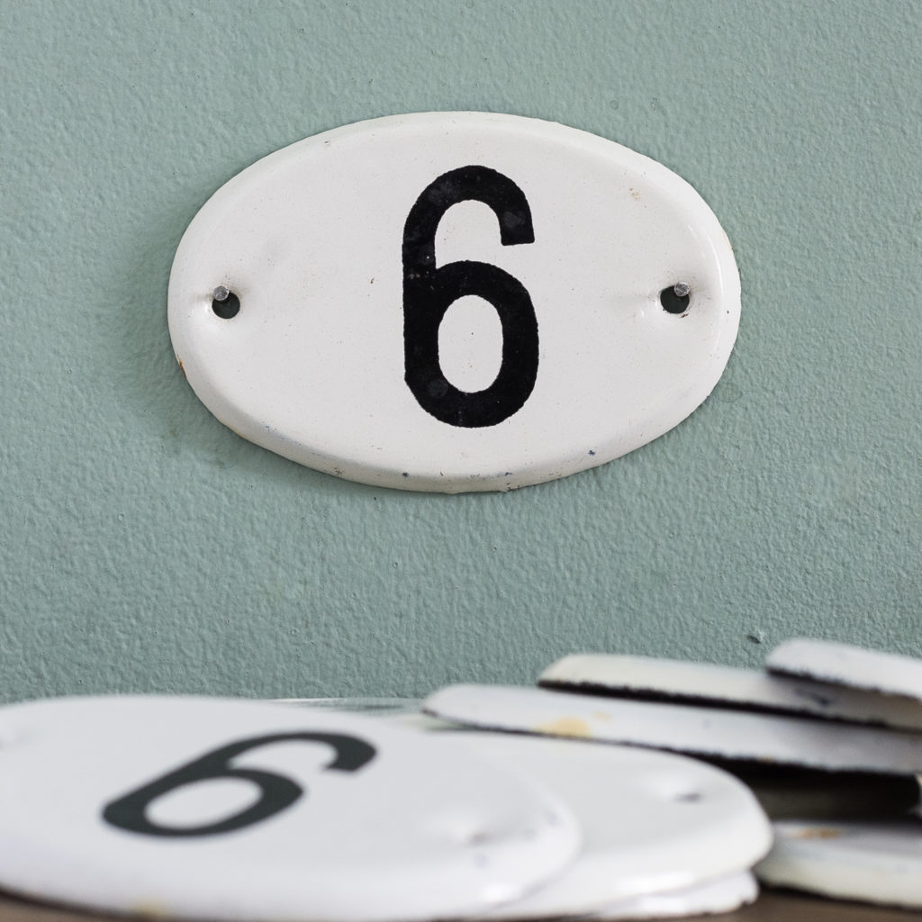 French enamelled house numbers,-0