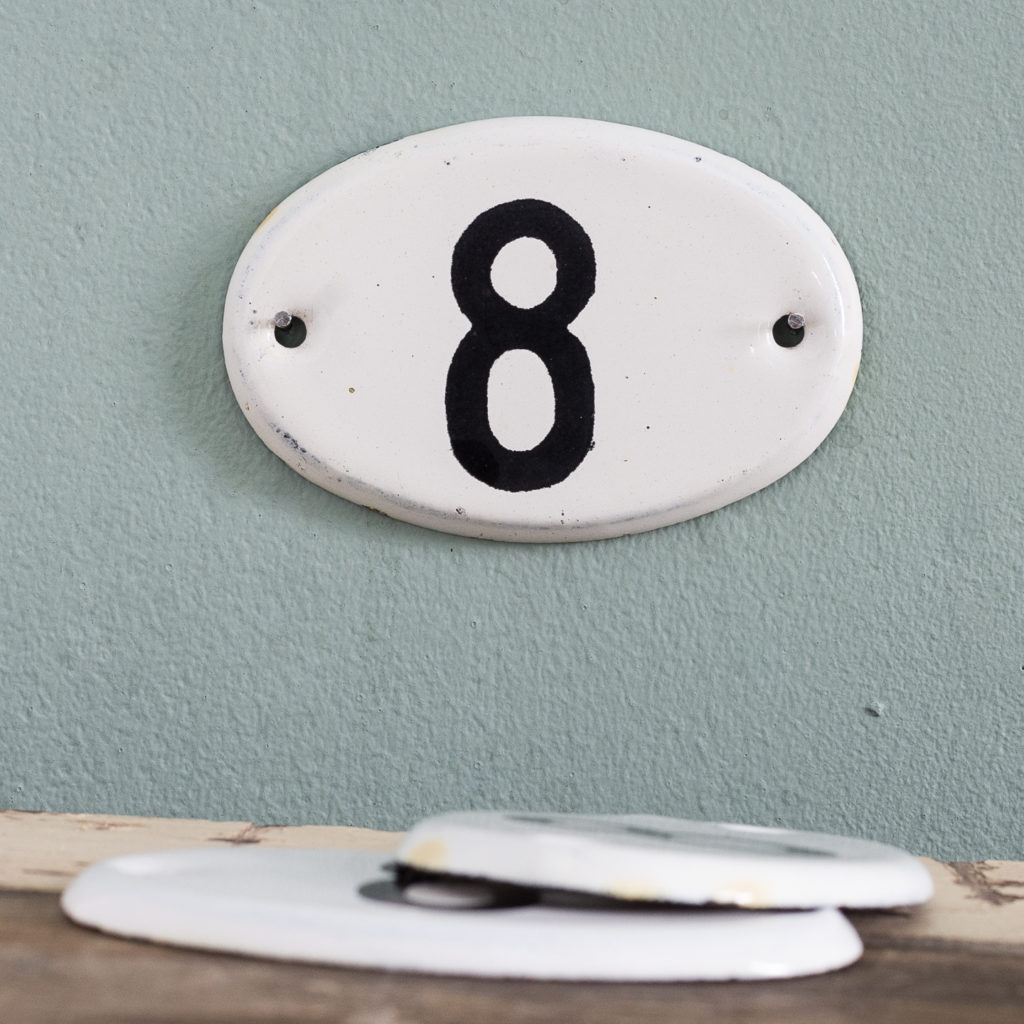French enamelled house numbers,-0