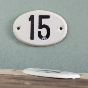 French enamelled house numbers,-0