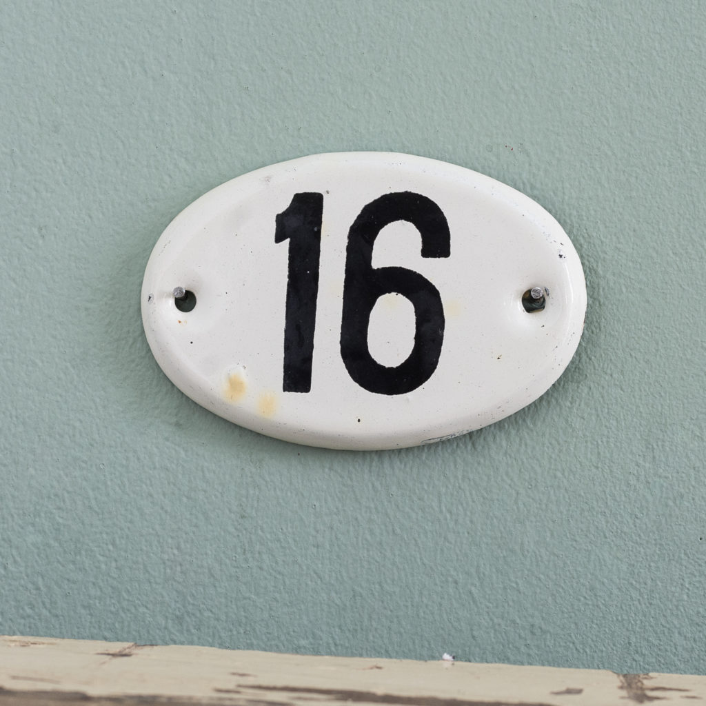 French enamelled house numbers,-0