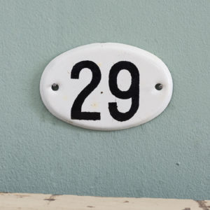 French enamelled house numbers,-0