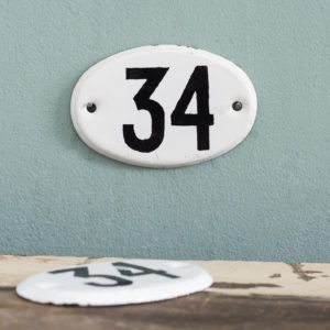 French enamelled house numbers,-0