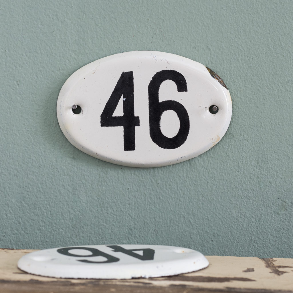 French enamelled house numbers,-0