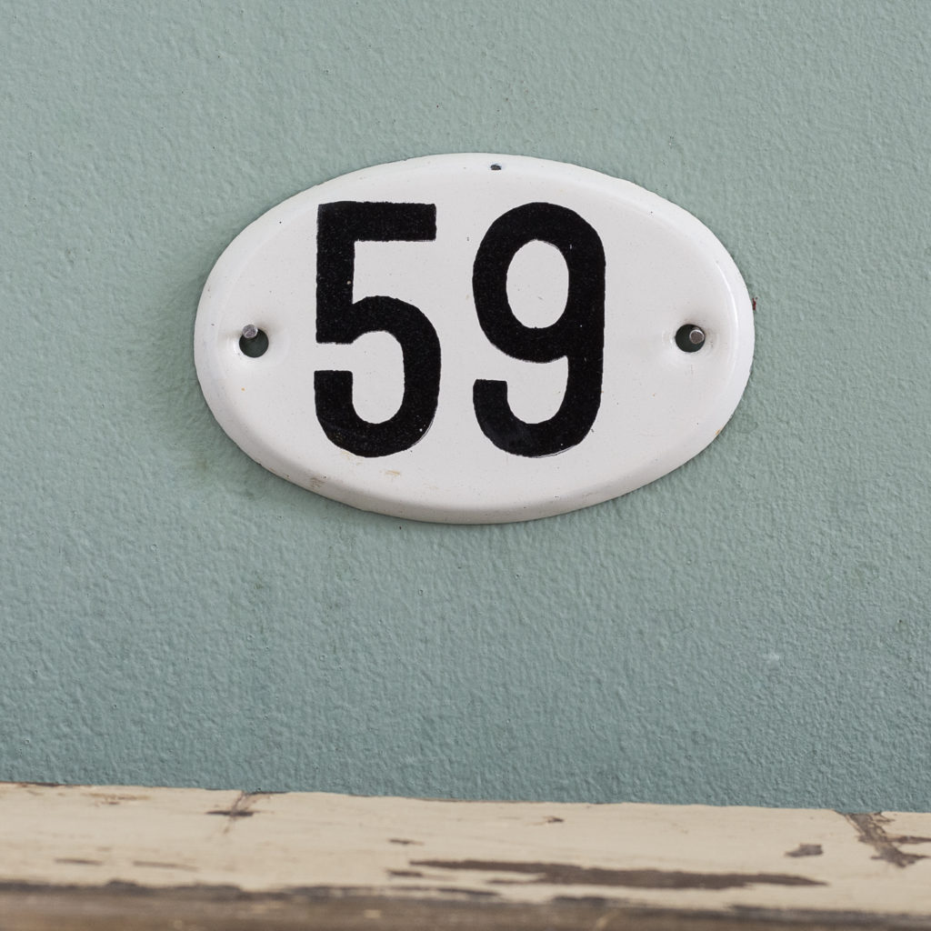 French enamelled house numbers,-0