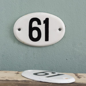 French enamelled house numbers,-0