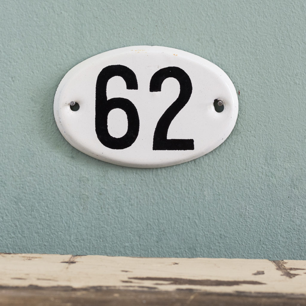 French enamelled house numbers,-0