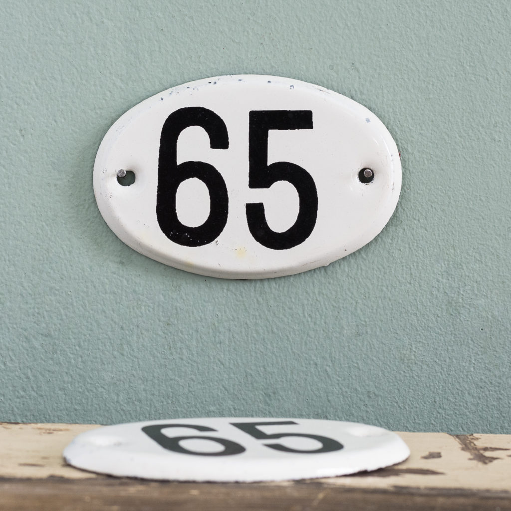 French enamelled house numbers,-0