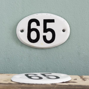 French enamelled house numbers,-0