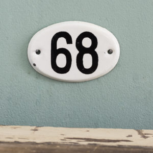 French enamelled house numbers,-0