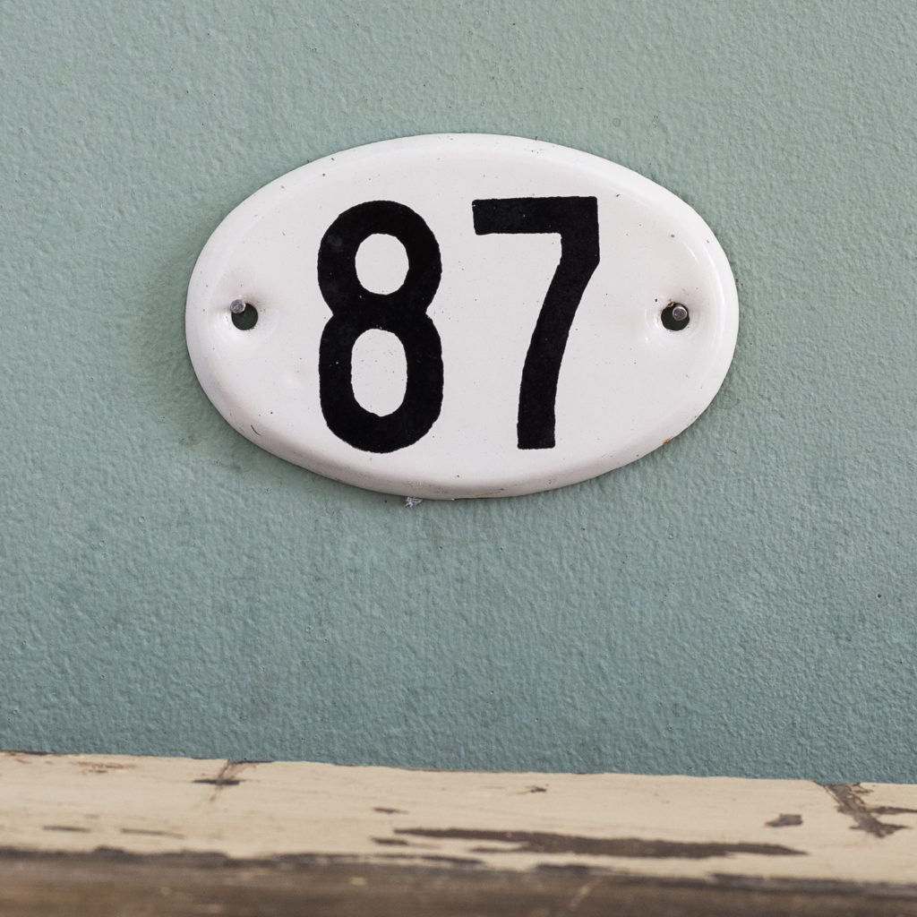 French enamelled house numbers,-0