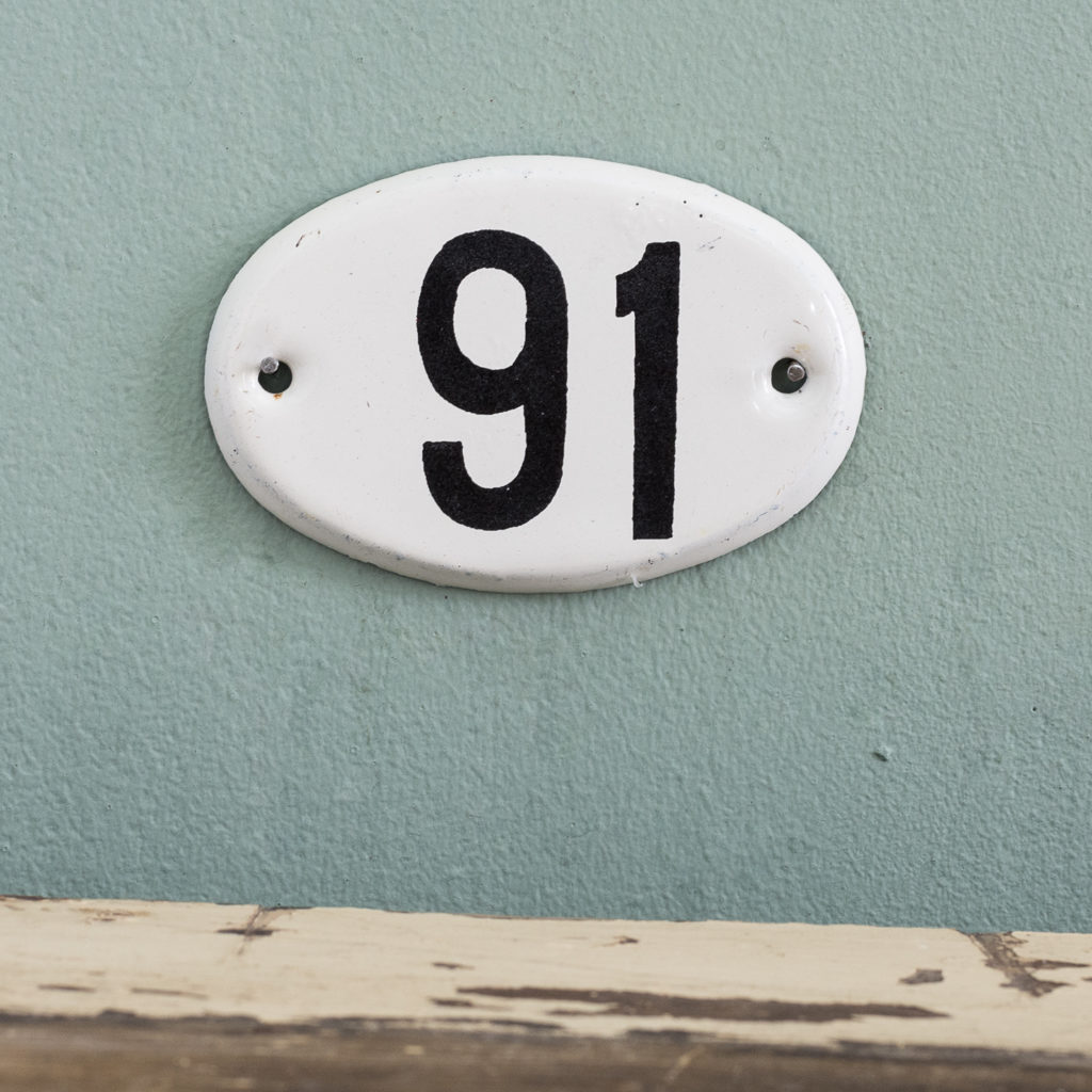 French enamelled house numbers,-0