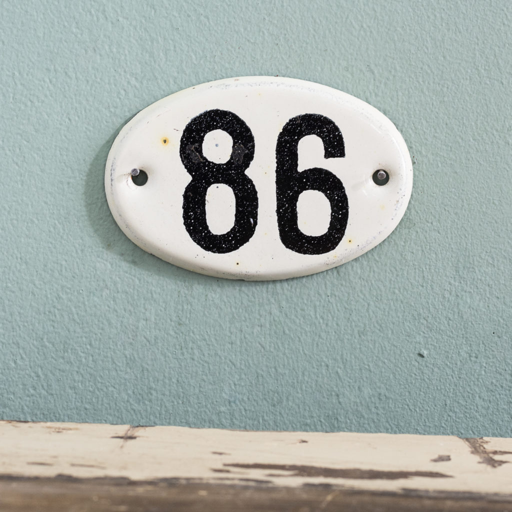 French enamelled house numbers,-0