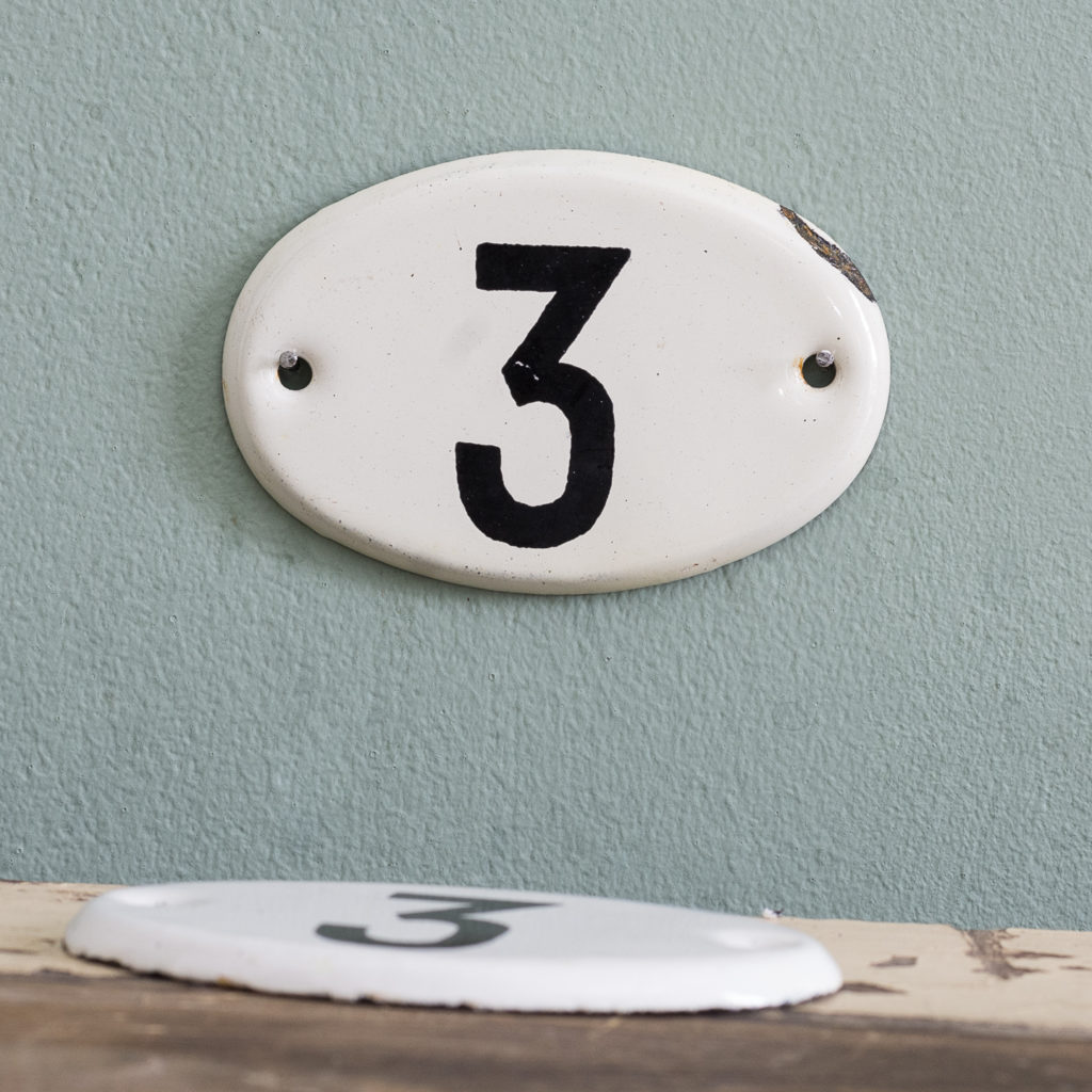 French enamelled house numbers,-0