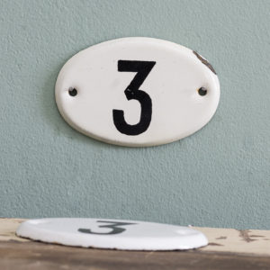 French enamelled house numbers,-0