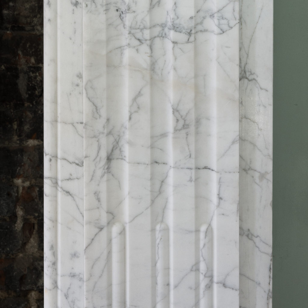 Edwardian pencil vein marble chimneypiece,-122223