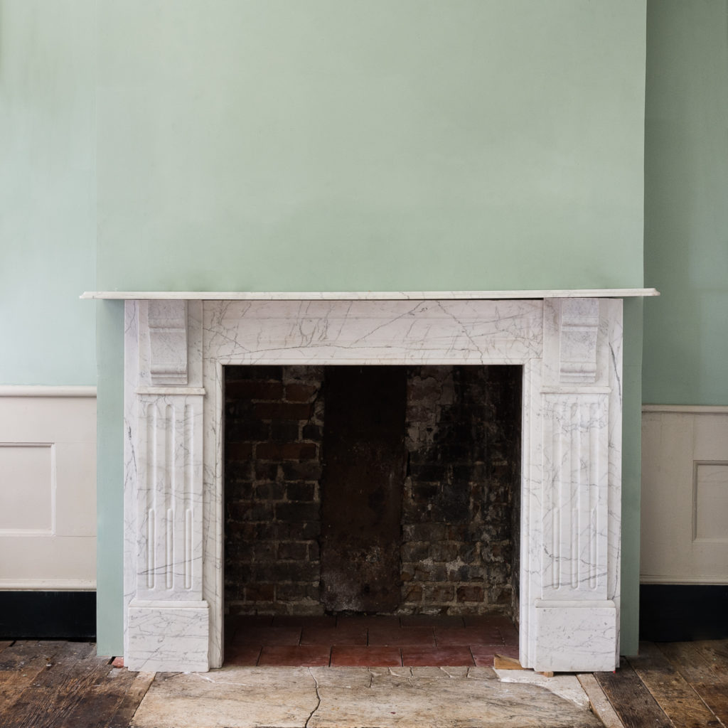 Edwardian pencil vein marble chimneypiece,-0