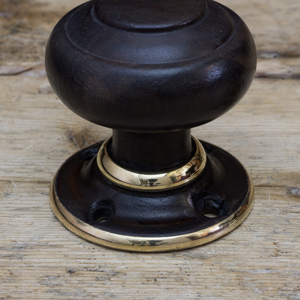 Victorian turned ebony door knobs, -122320