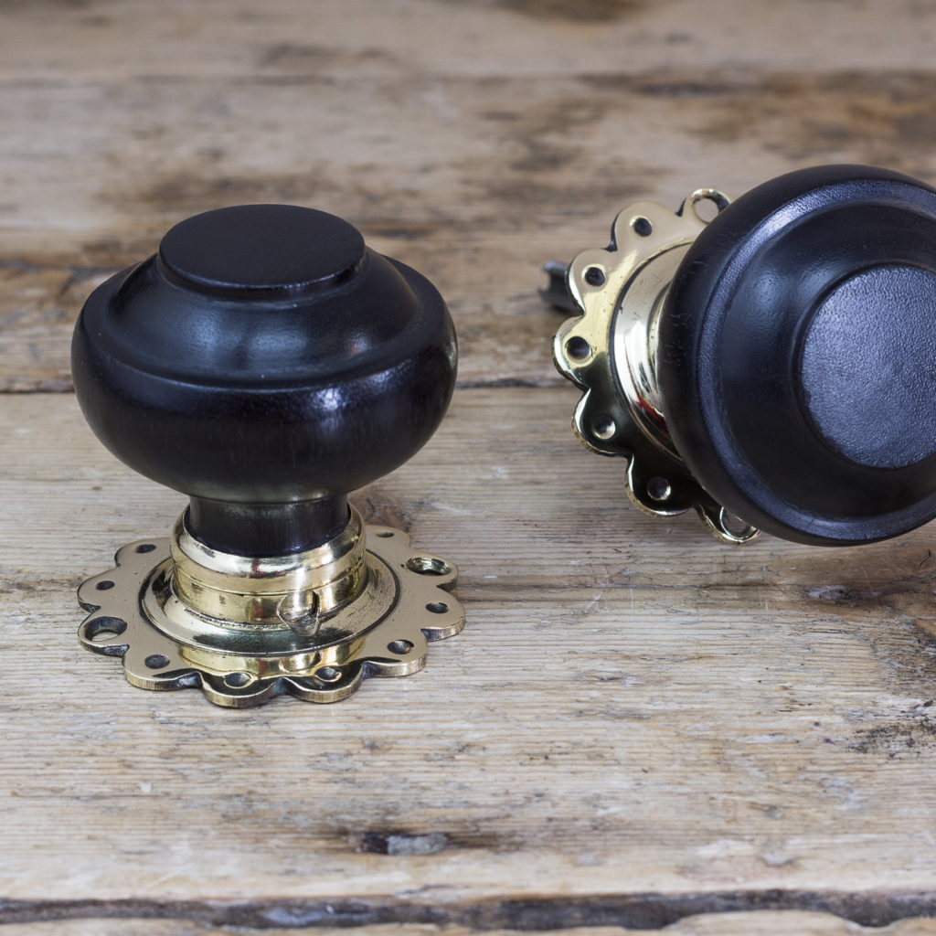 Aesthetic period lignum vitae door knobs,-122328