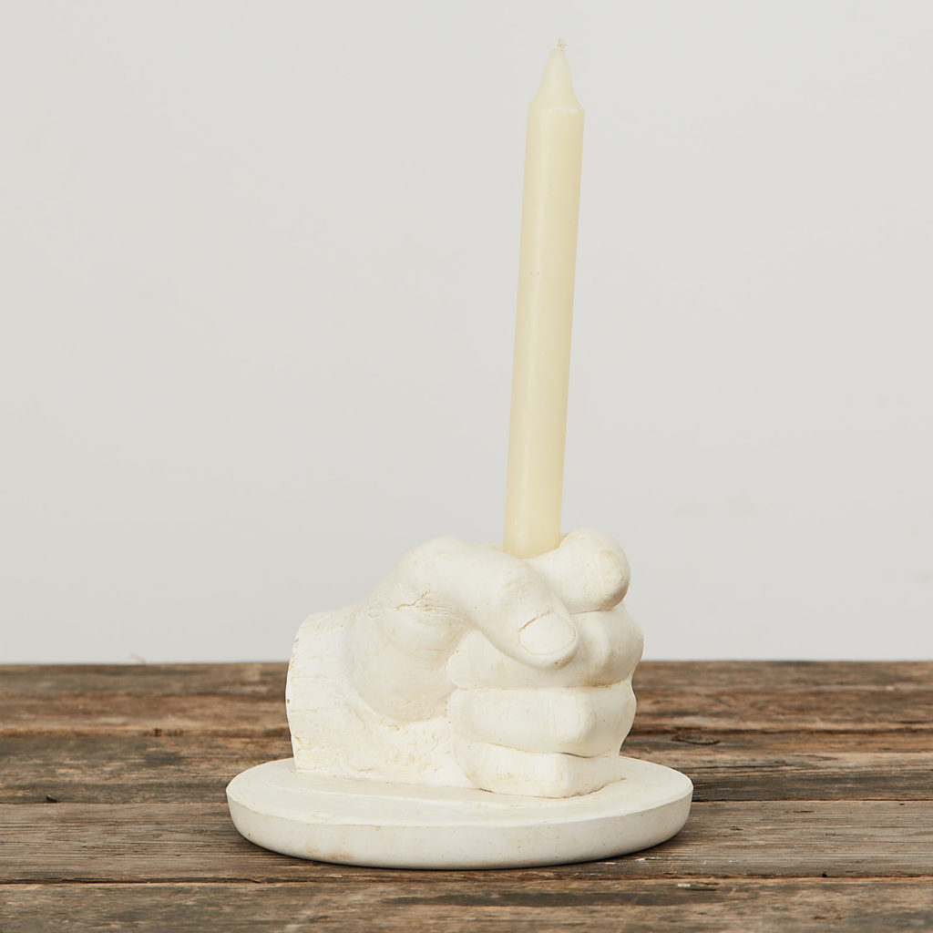 Plaster cast hand candle holder,-122643