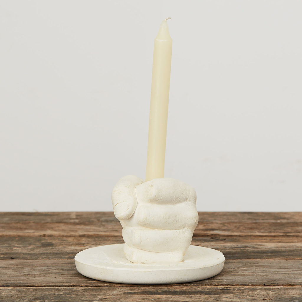 Plaster cast hand candle holder,-122640