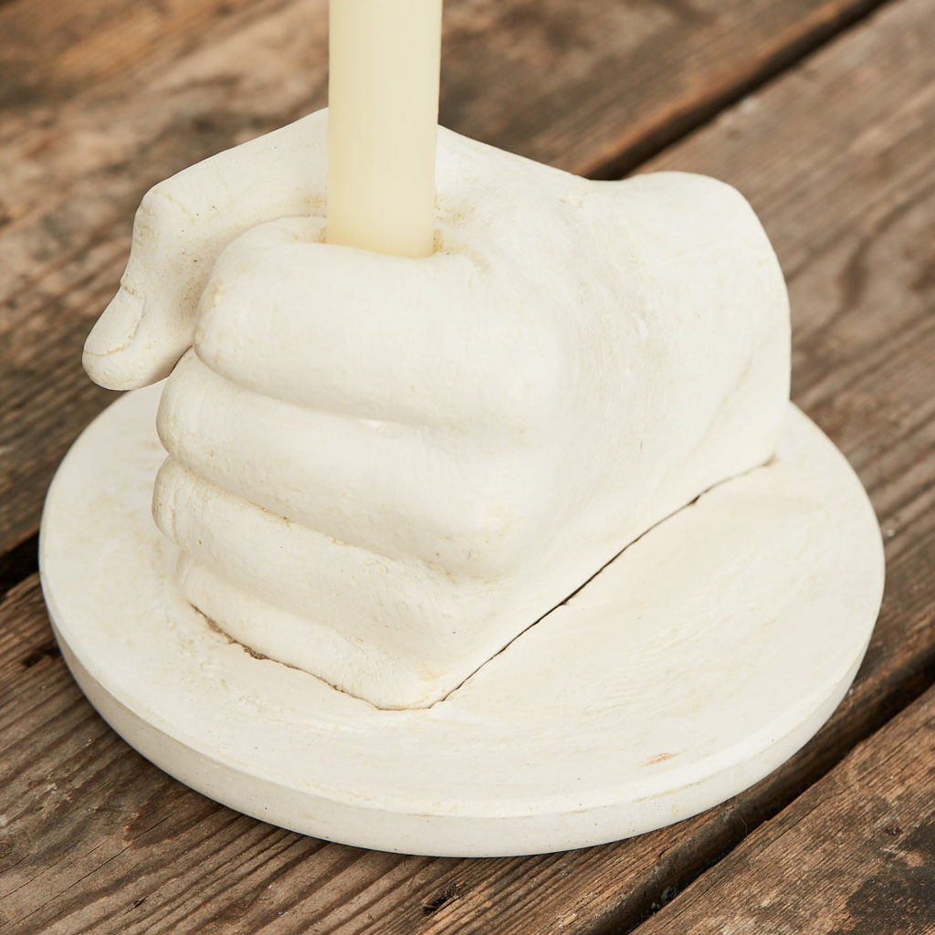 Plaster cast hand candle holder,-122644