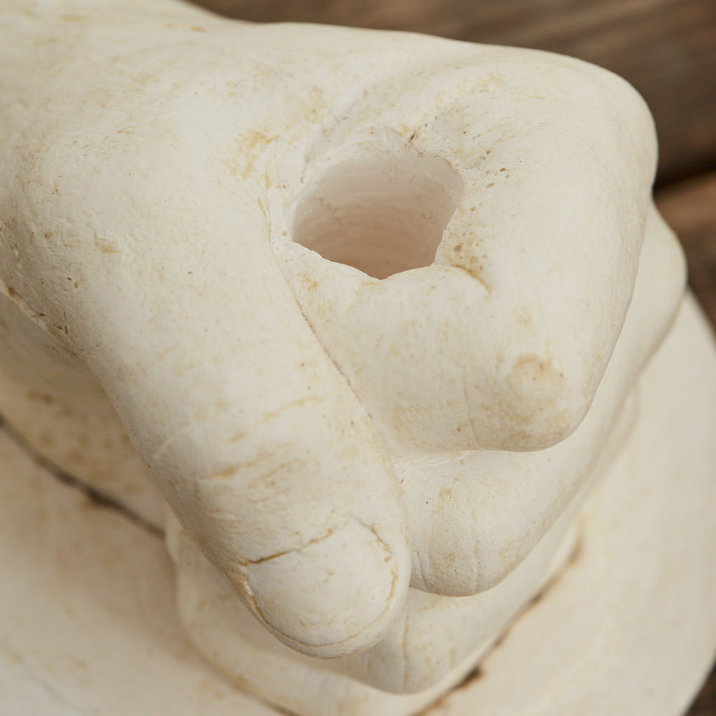 Plaster cast hand candle holder,-122638