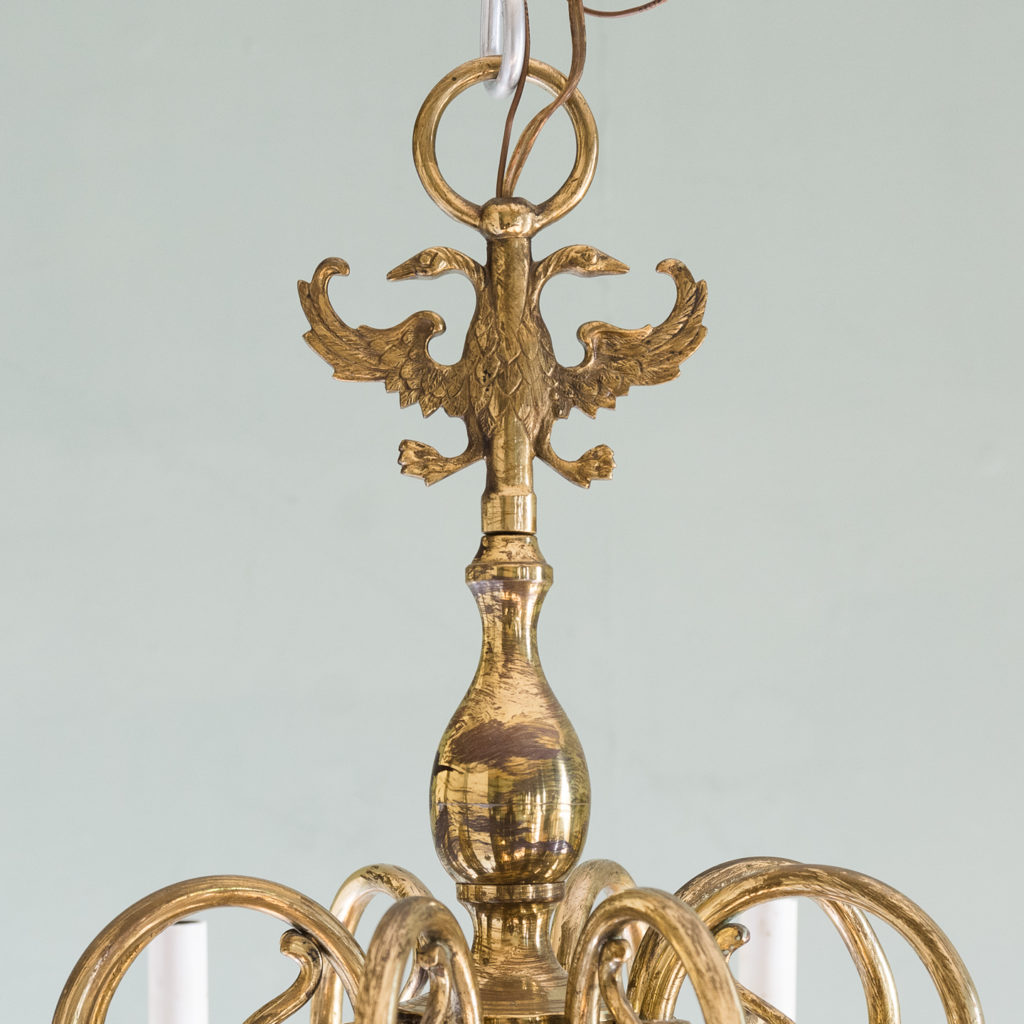 Sixteen light Flemish style brass chandelier,-122472