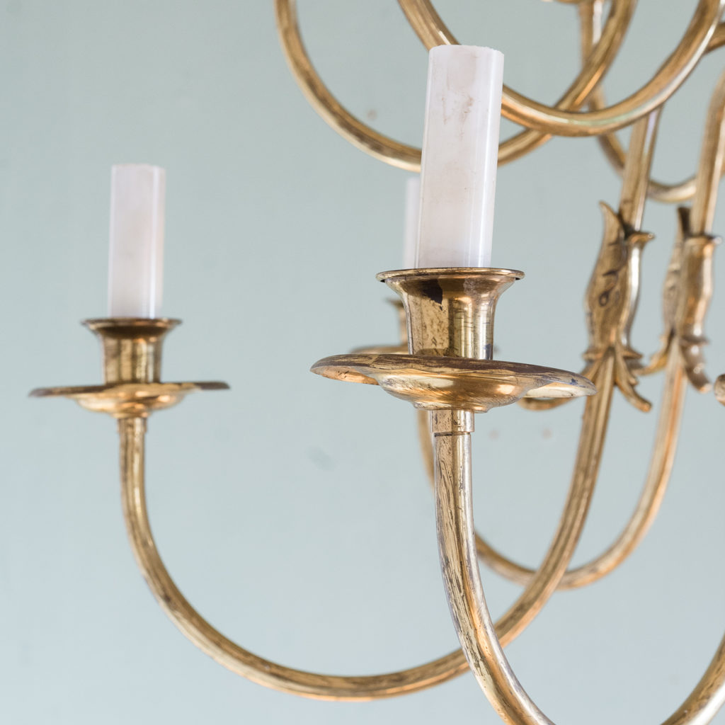 Sixteen light Flemish style brass chandelier,-122470