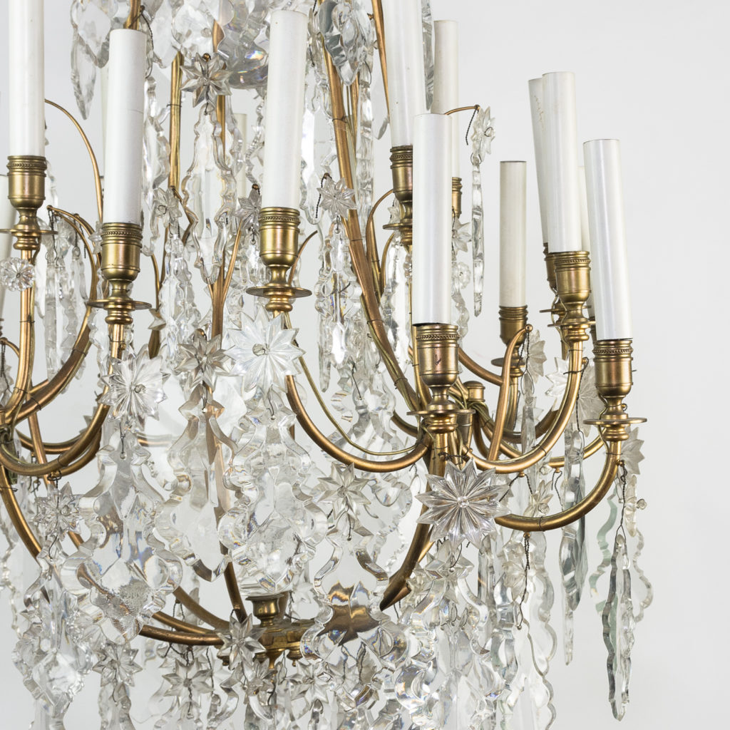 French early twentieth century gilt-metal sixteen light chandelier,-123131