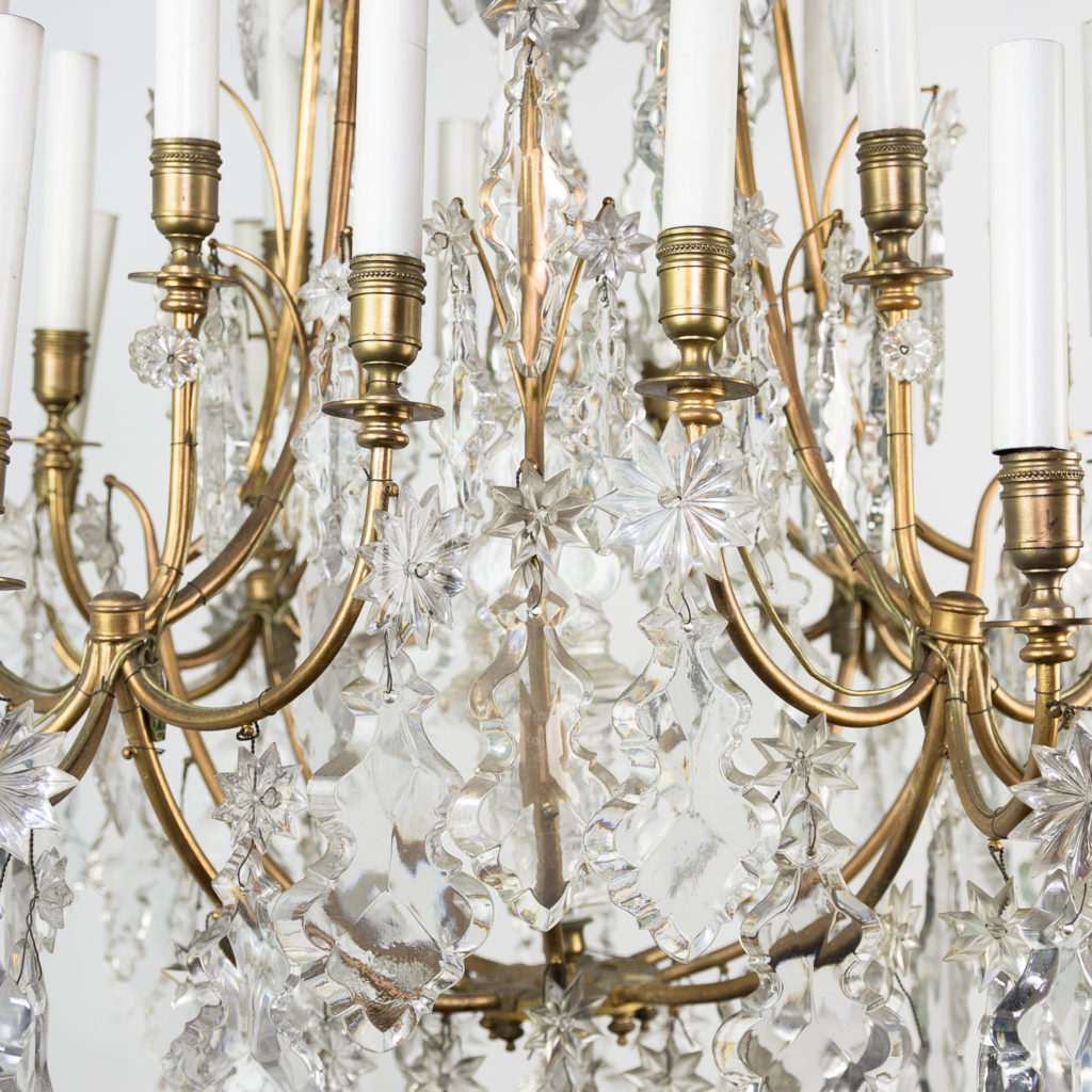 French early twentieth century gilt-metal sixteen light chandelier,-123121