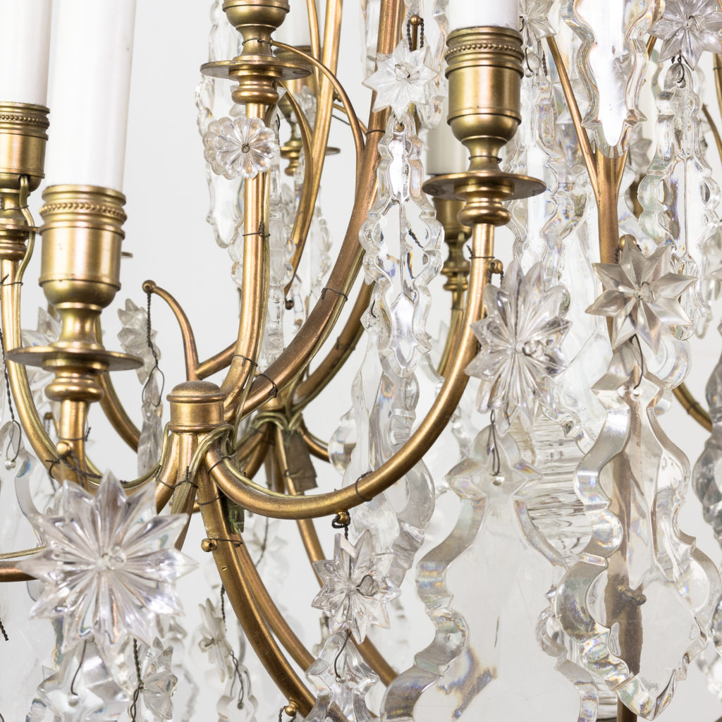 French early twentieth century gilt-metal sixteen light chandelier,-123127