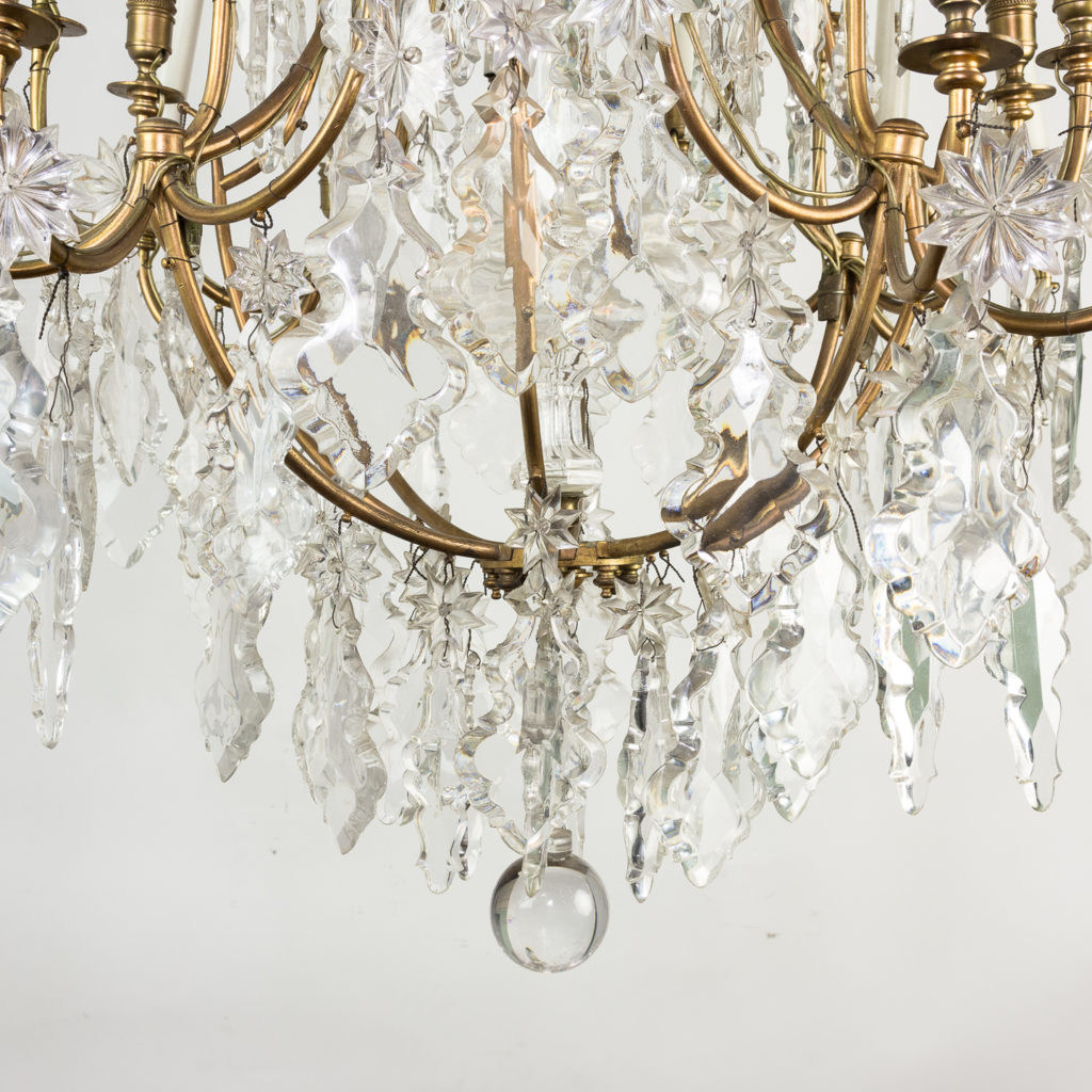 French early twentieth century gilt-metal sixteen light chandelier,-123130