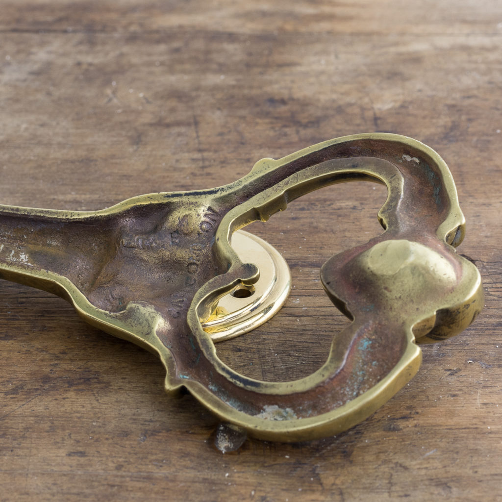 Nineteenth century brass door knocker,-122477