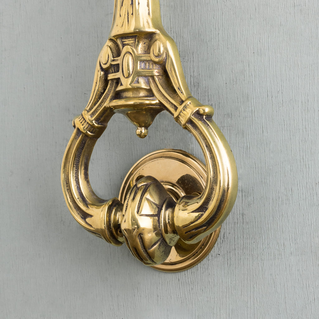 Nineteenth century brass door knocker,-122480