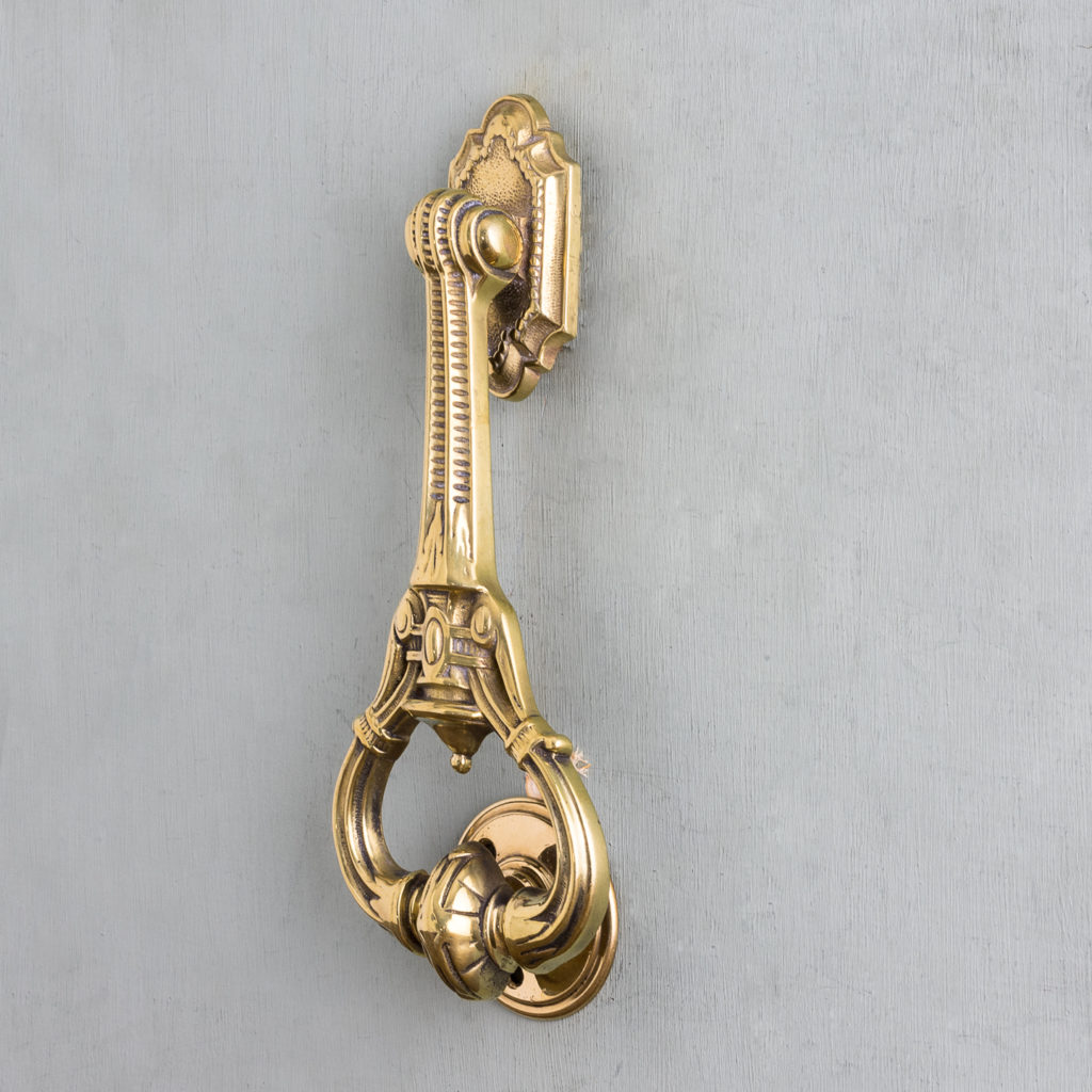 Nineteenth century brass door knocker,-122478