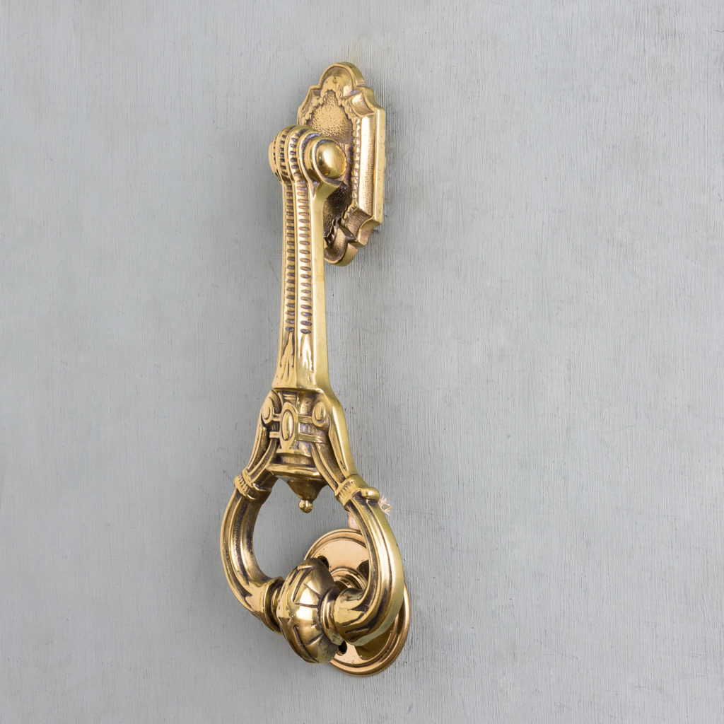 Nineteenth century brass door knocker,-122478