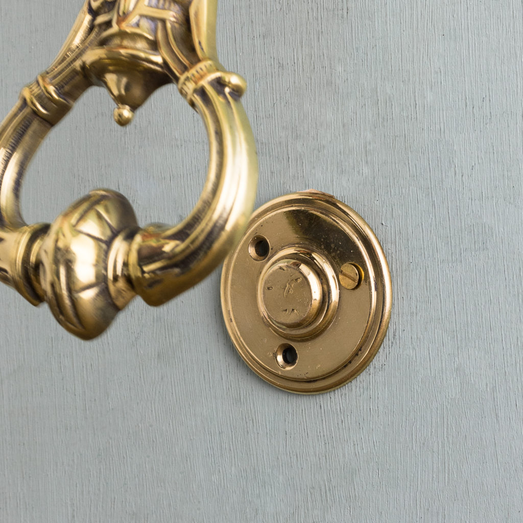 Nineteenth century brass door knocker,-122476