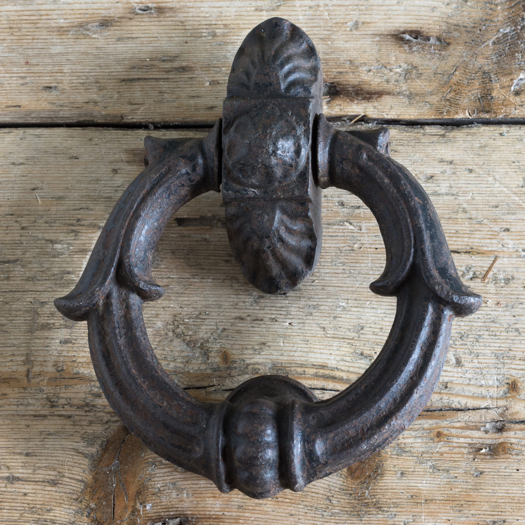 Substantial eary-nineteenth century cast iron door knocker,-0