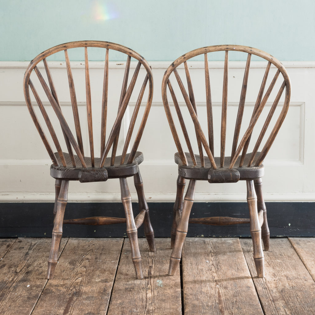 Pair of early nineteenth century Windsor side chairs, -122544