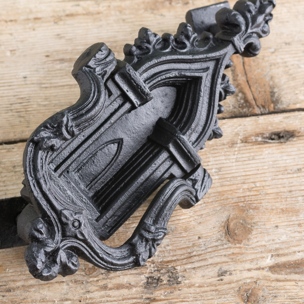 Victorian Gothic cast iron door knocker,-123165