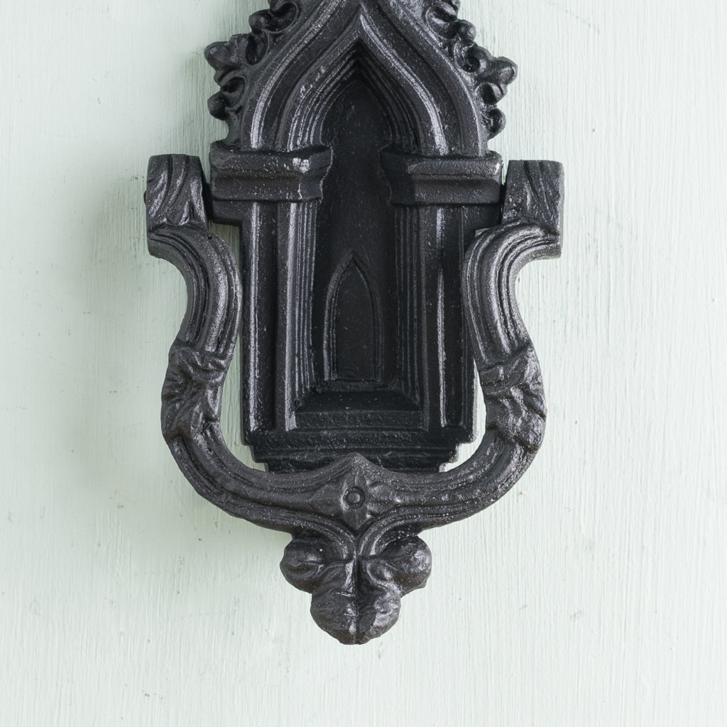 Victorian Gothic cast iron door knocker,-123161