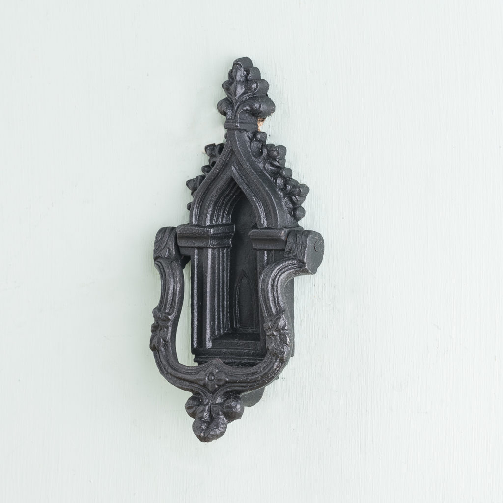 Victorian Gothic cast iron door knocker,-123162