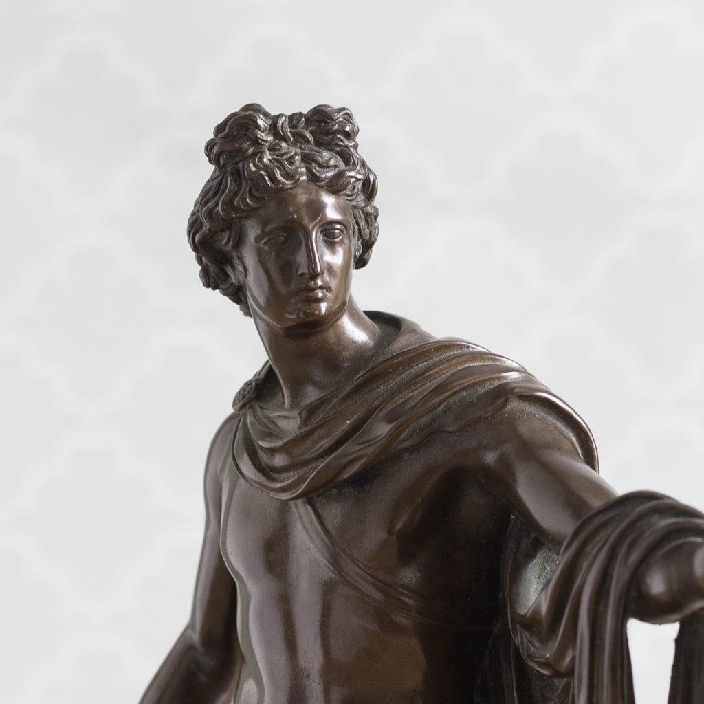 Detail of a nineteenth century Italian bronze of ‘The Apollo Belvedere’,