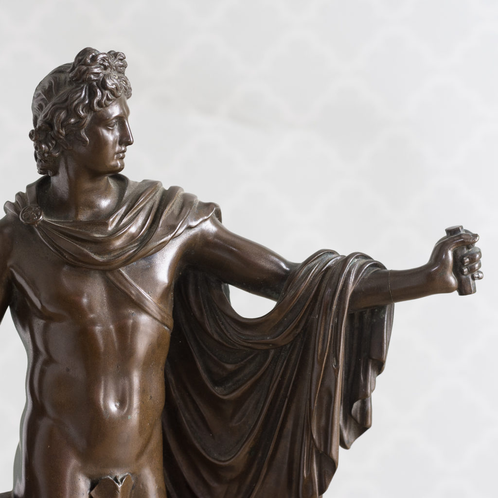 Detail of a nineteenth century Italian bronze of ‘The Apollo Belvedere’,