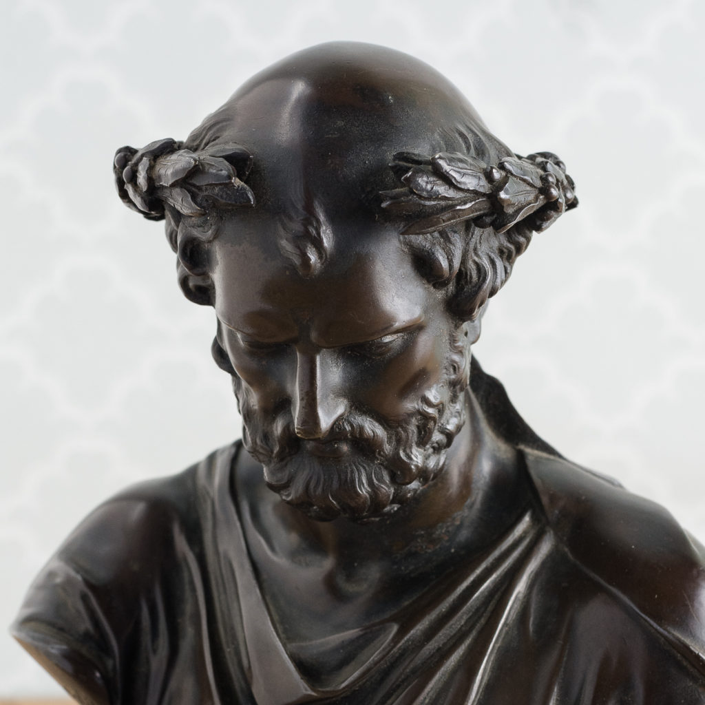 French late nineteenth century bronze portrait bust of Hippocrates, -123101
